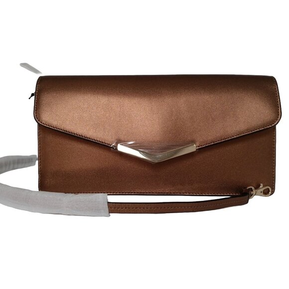 Demi Clutch Malibu Bronze Leather Handbag Time's Arrow NWT - Picture 4 of 7